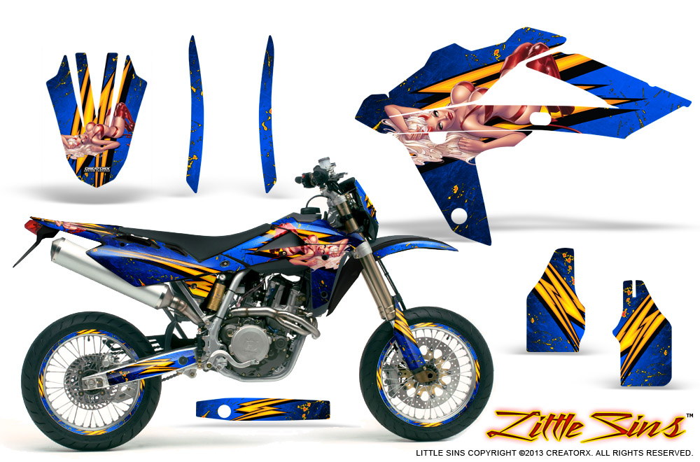 Husqvarna SMR 05-07 Graphics Kit Little Sins Blue NP Rims